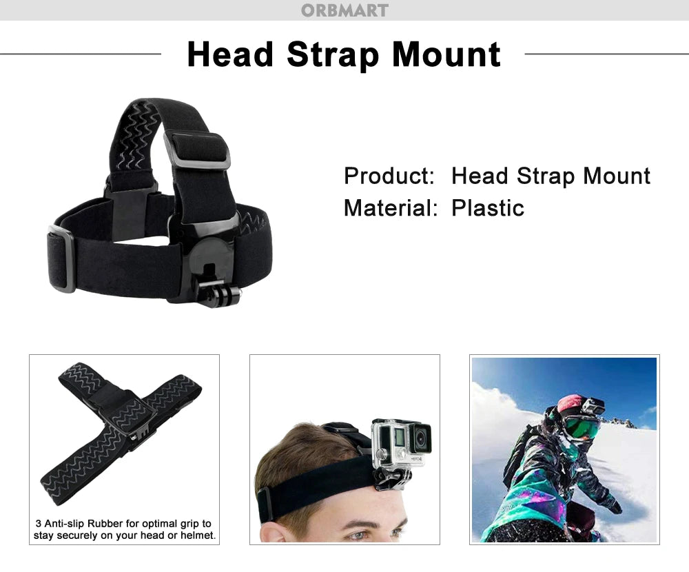 ORBMART for GoPro Accessories Set for Go Pro Hero 13 12 11 10 9 8 7 6 5 4 Black Mount for DJI Insta360 for Sjcam Action Camera