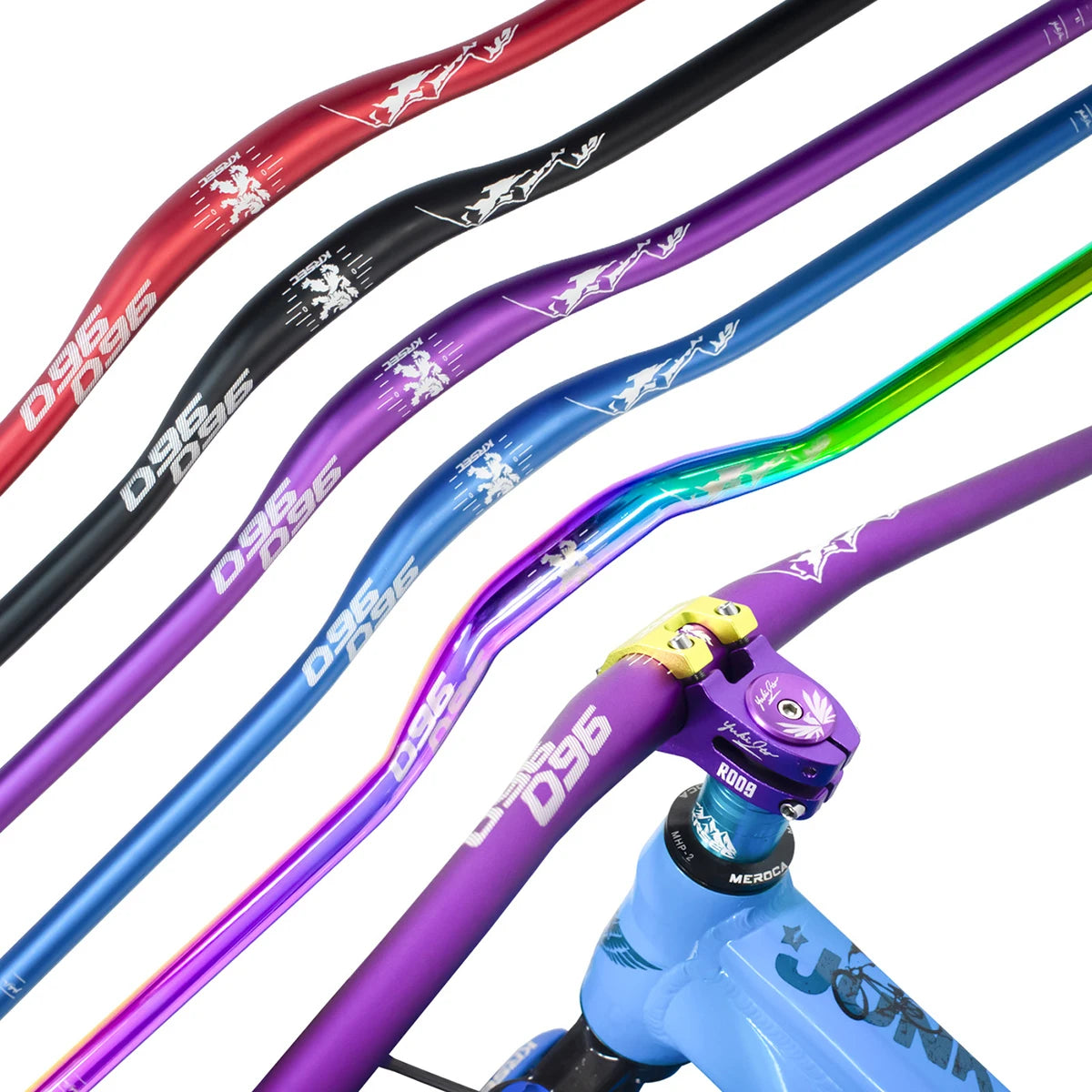 KRSEC31.8MM Mountain Bike Handlebar Aluminum Alloy Bicycle Riser Handlebar 25MM Rise 780MM Length Bicycle MTB Handlebar