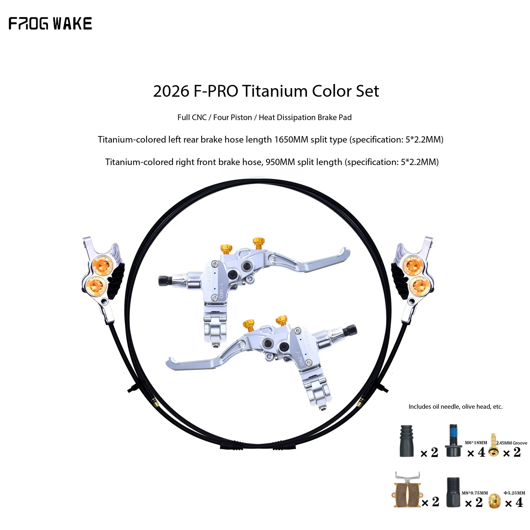 Frog F-PRO 4-Piston Hydraulic Brake DH Downhill for MTB & E-Bike