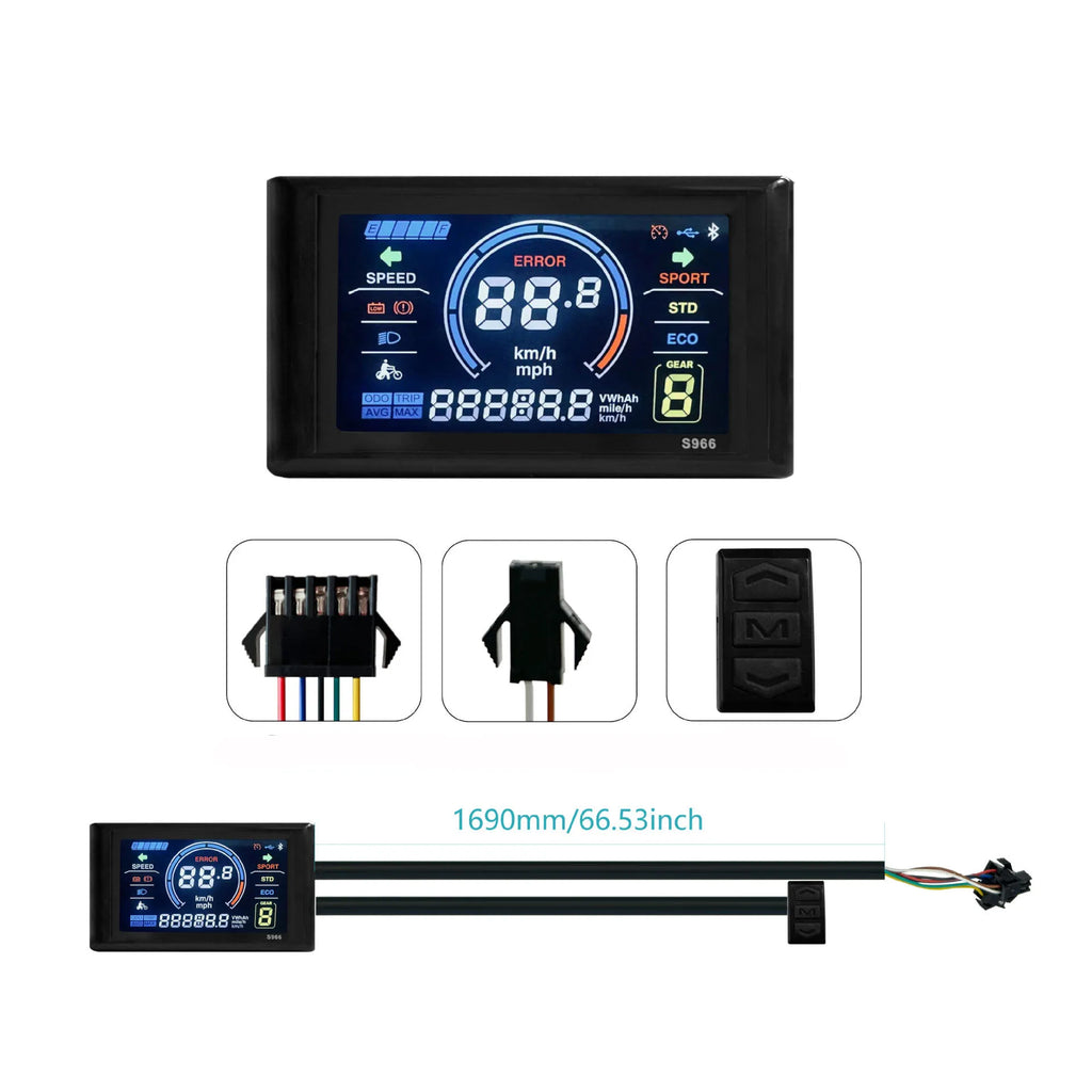 3000W 5000W Electric Bicycle Scooter Controller System 48V-72V 60A 80A Dual-mode 18-tube Sine Wave Controller S830 SW900 Display