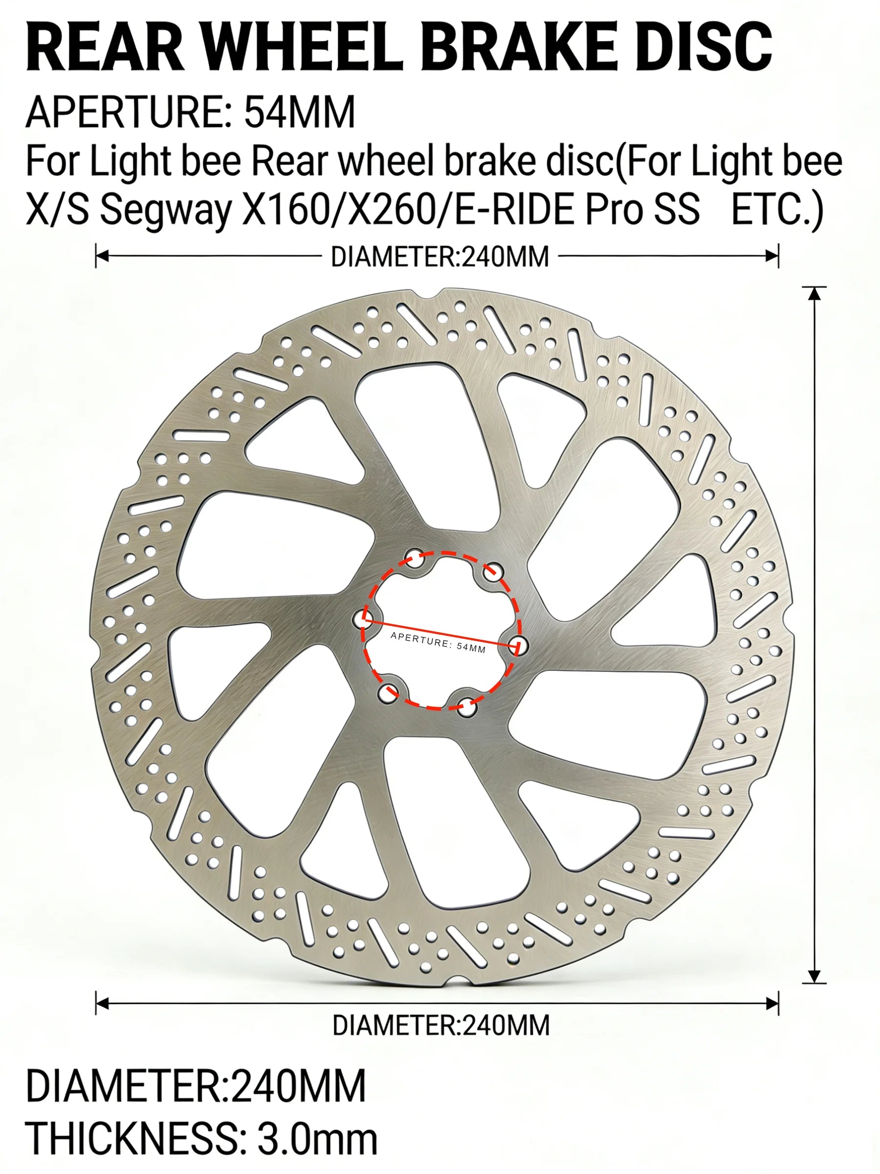 Super E-bike Light bee /E-ride Mod Upgrade to Ultra bee Brake System Front /Rear 240mm brake Disc