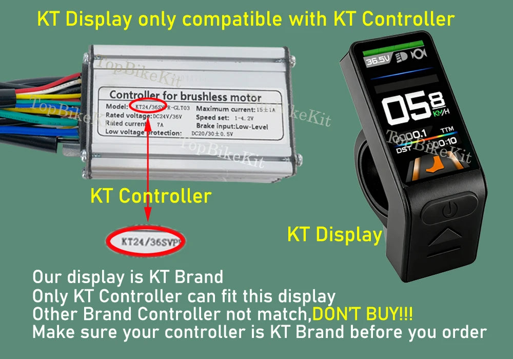 Ebike KT Display LCD8H Meter Display LED890 LED900S LCD3/4/5/8/9/10H/11 LCD Display+Julet 5pins WP Plug /SM Plug