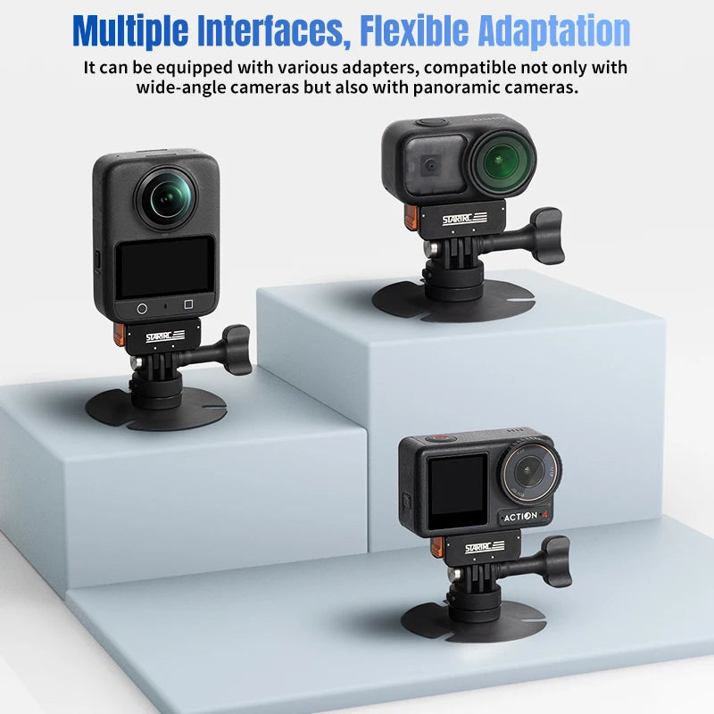Flexible Adhesive Helmet Mount for DJI Osmo Action 6 5 pro 4 Nano for Insta360 X5/X4 GO Ultra Action Camera Snowboard Surfboard