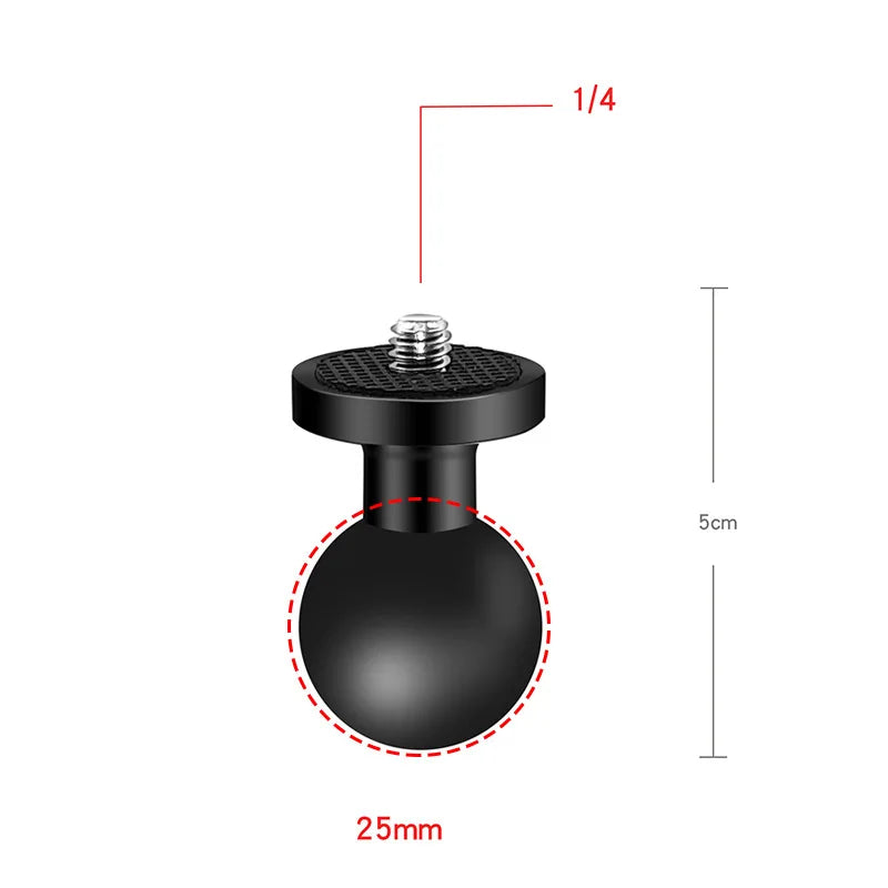 1 inch Ball Head Adapter Mount Base Motorcycle Handlebar Rearview Mirror Bracket for DJI GoPro Insta360 Action Camera Accessory