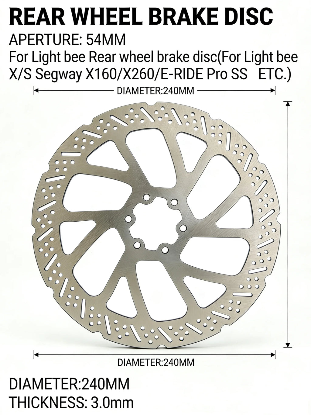 Super E-bike Light bee /E-ride Mod Upgrade to Ultra bee Brake System Front /Rear 240mm brake Disc