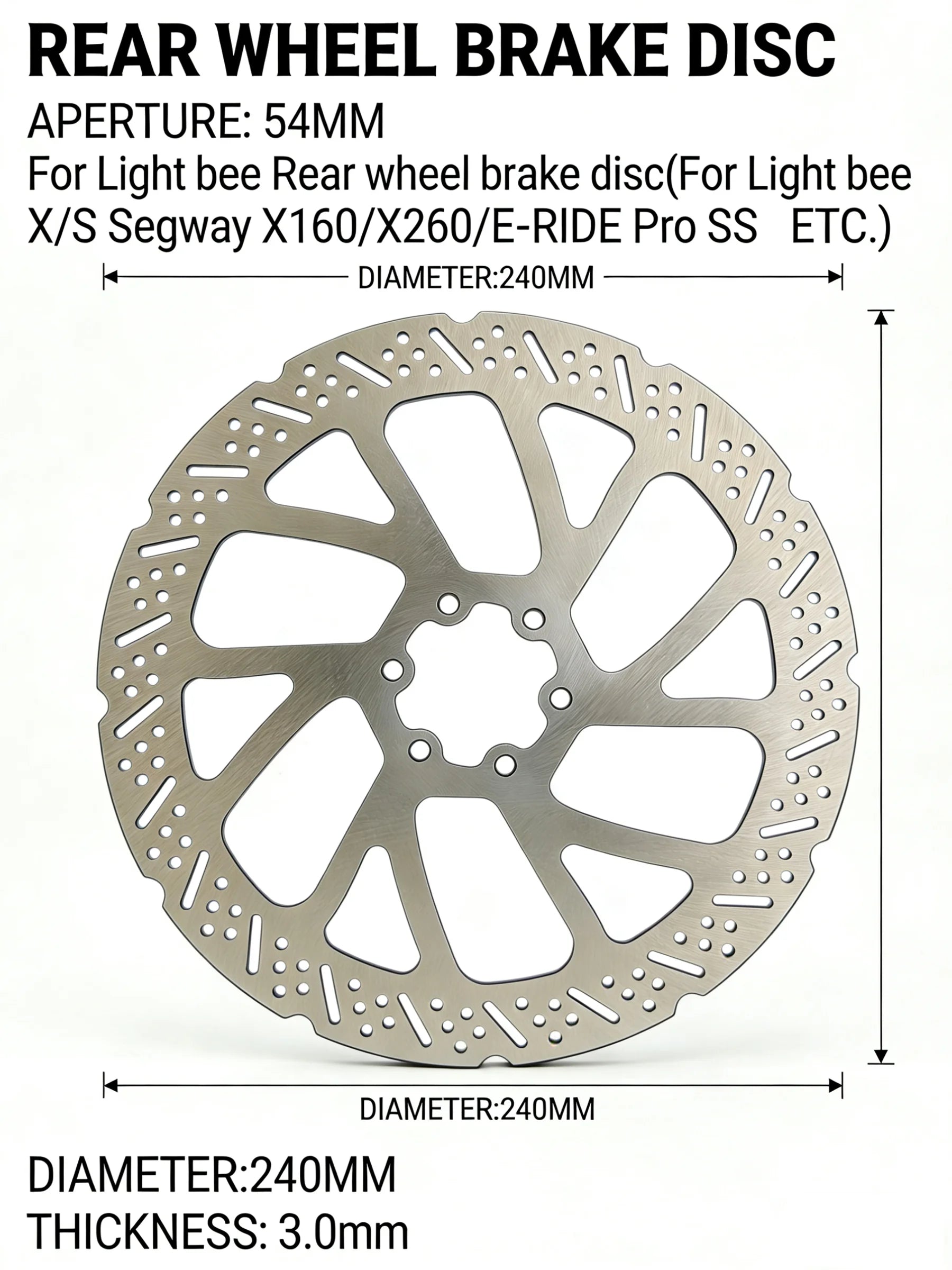 Super E-bike Light bee /E-ride Mod Upgrade to Ultra bee Brake System Front /Rear 240mm brake Disc