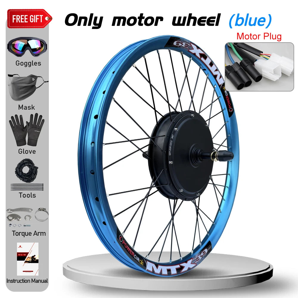 MTX Ebike Conversion Kit 72V 5000W Brushless Rear Rotate Hub Motor Wheel Dropout 150mm for Electric Bike Conversion Kit 27.5inch