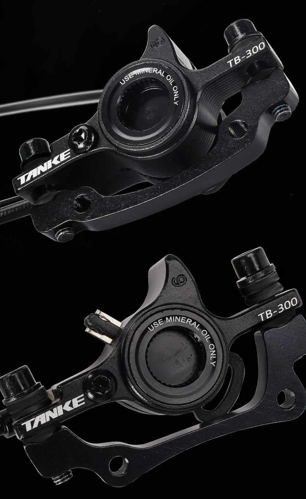 TANKE Mountain Bike Hydraulic Disc Brake Kit with 160mm Rotors, Hydraulic Calipers, Front and Rear Mounts, and 22.2mm Handlebar