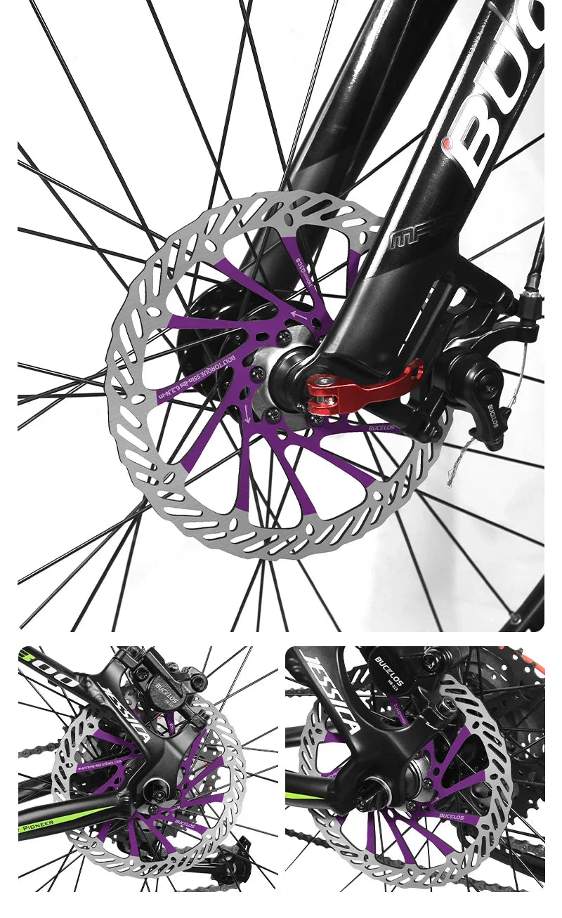 BUCKLOS Ultralight MTB Bike Hydraulic Disc Brake Rotor 160/180/203mm Mountain Road Racing Bicycle Brake Disc with 6 Free Bolts