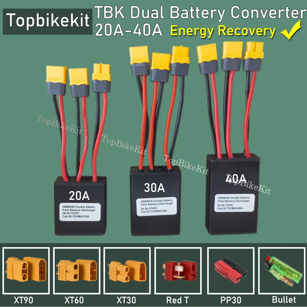 Ebike Dual Battery Discharge Converter Connection Adapter Switcher 20-100V 20A/30/40A/80A/120A Double Battery Balanced Discharge