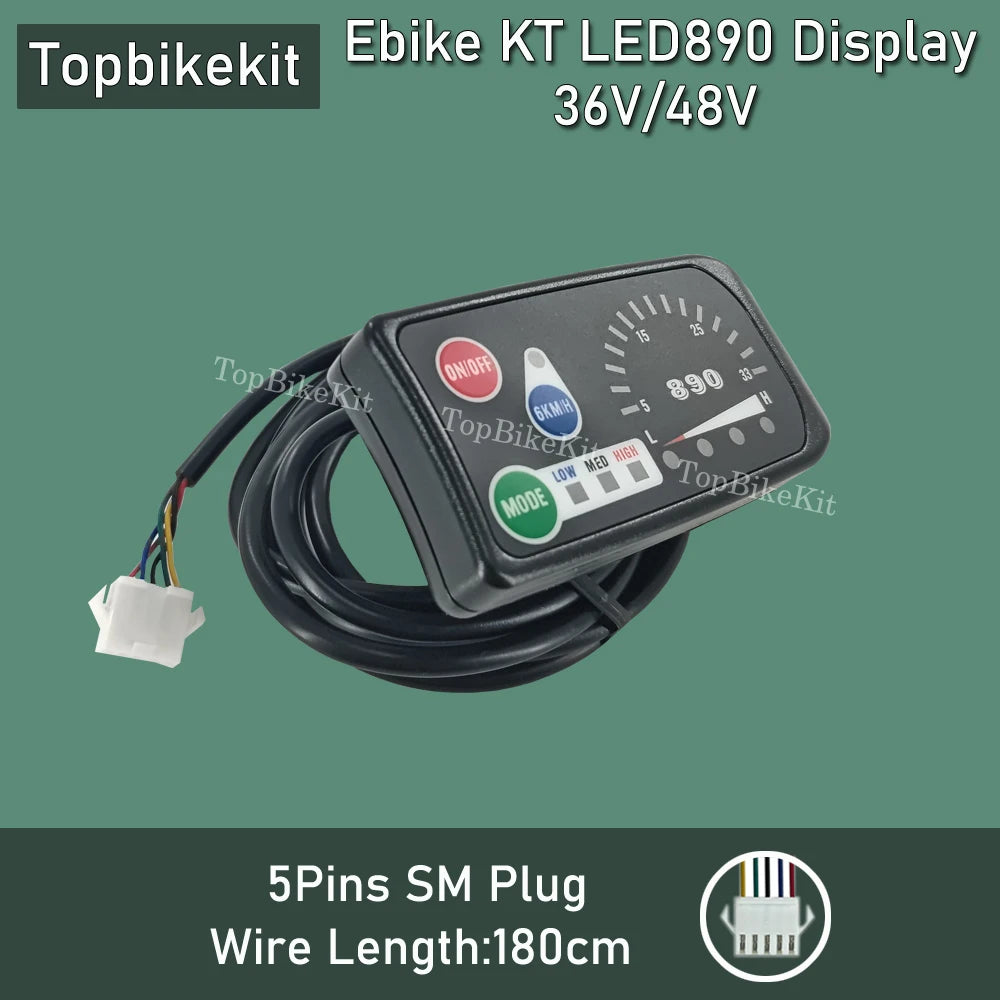 Ebike KT Display LCD8H Meter Display LED890 LED900S LCD3/4/5/8/9/10H/11 LCD Display+Julet 5pins WP Plug /SM Plug