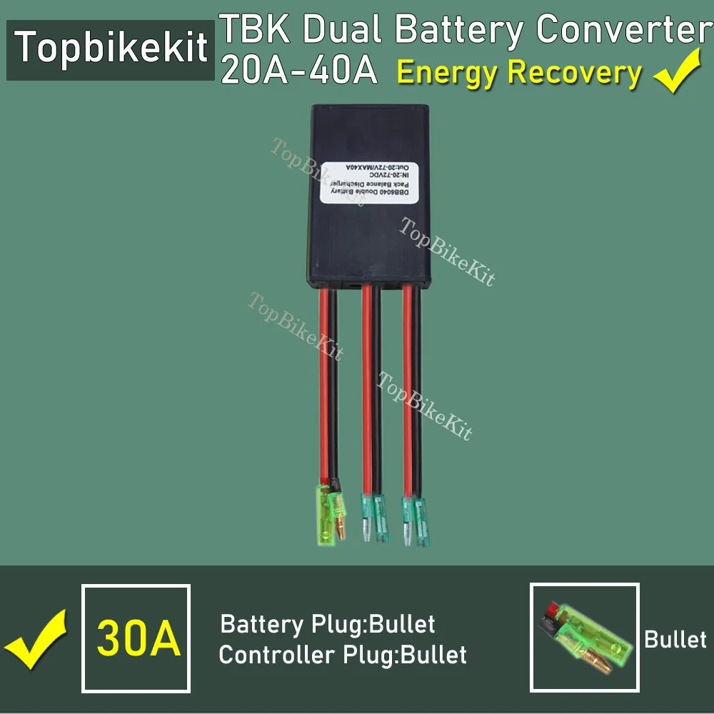 Ebike Dual Battery Discharge Converter Connection Adapter Switcher 20-100V 20A/30/40A/80A/120A Double Battery Balanced Discharge
