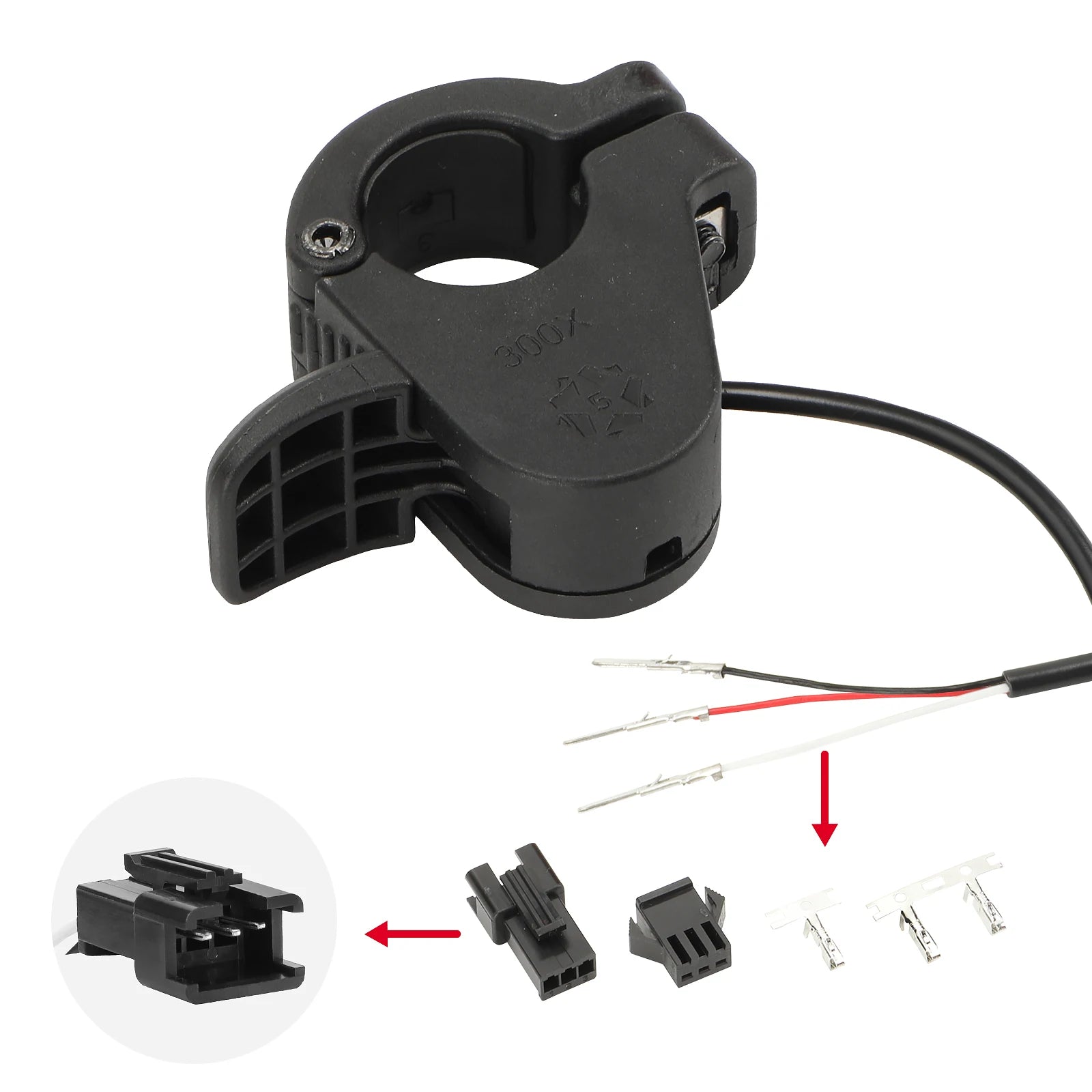 WUXING 300X Electric Bike Fast Release Thumb Throttle, Speed Accelerator for E-Bikes, E-Scooters, and Bafang Conversion Kit