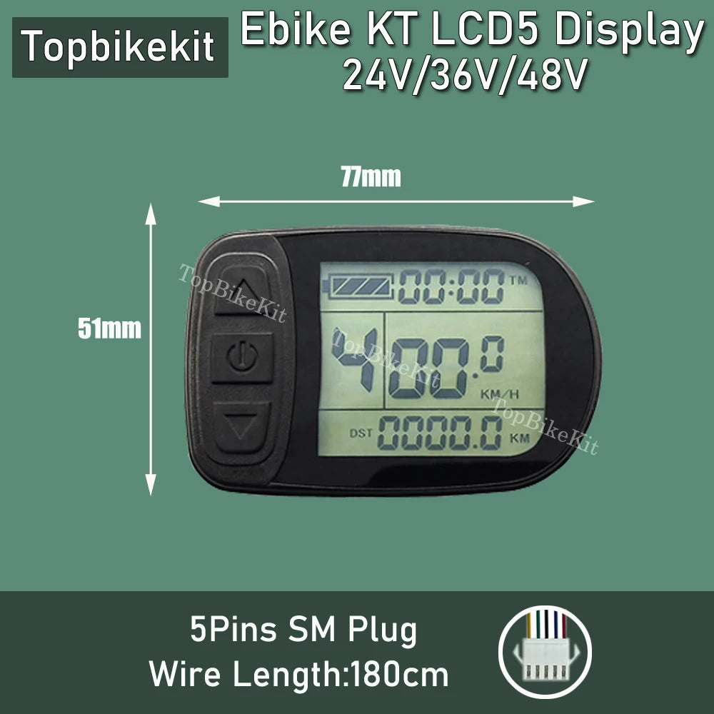 Ebike KT Display LCD8H Meter Display LED890 LED900S LCD3/4/5/8/9/10H/11 LCD Display+Julet 5pins WP Plug /SM Plug
