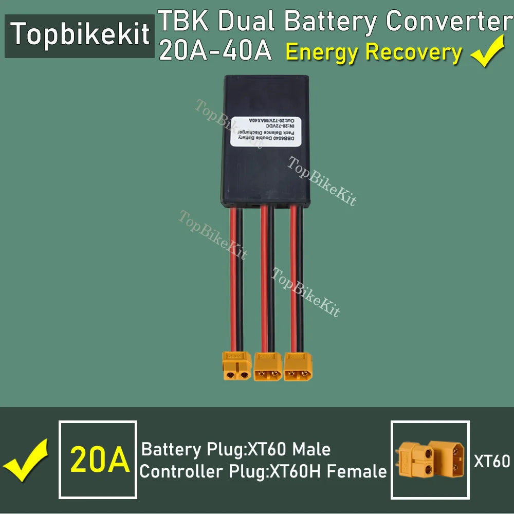 Ebike Dual Battery Discharge Converter Connection Adapter Switcher 20-100V 20A/30/40A/80A/120A Double Battery Balanced Discharge