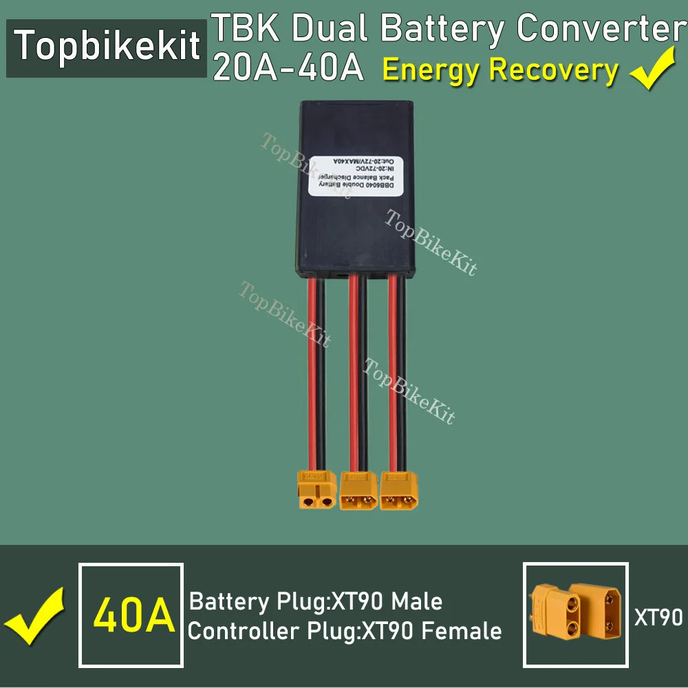 Ebike Dual Battery Discharge Converter Connection Adapter Switcher 20-100V 20A/30/40A/80A/120A Double Battery Balanced Discharge