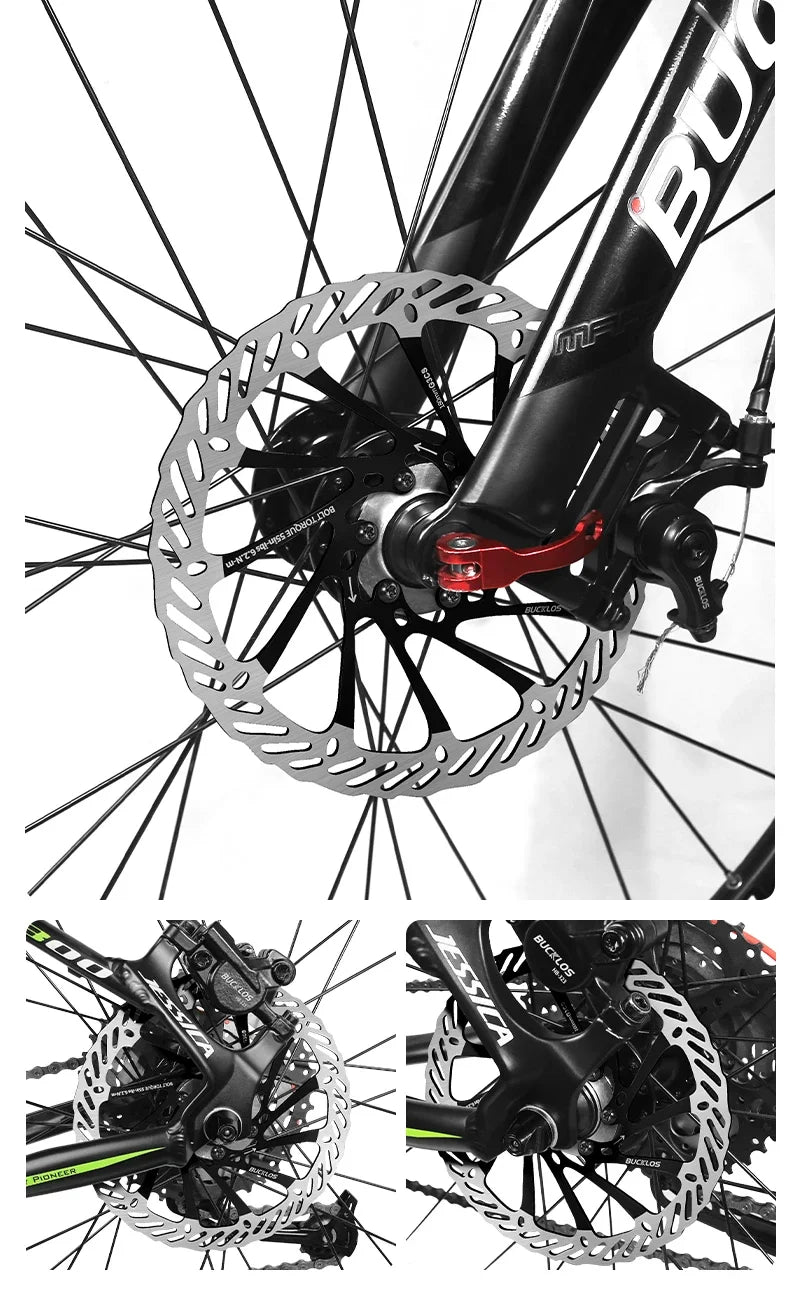 BUCKLOS Ultralight MTB Bike Hydraulic Disc Brake Rotor 160/180/203mm Mountain Road Racing Bicycle Brake Disc with 6 Free Bolts