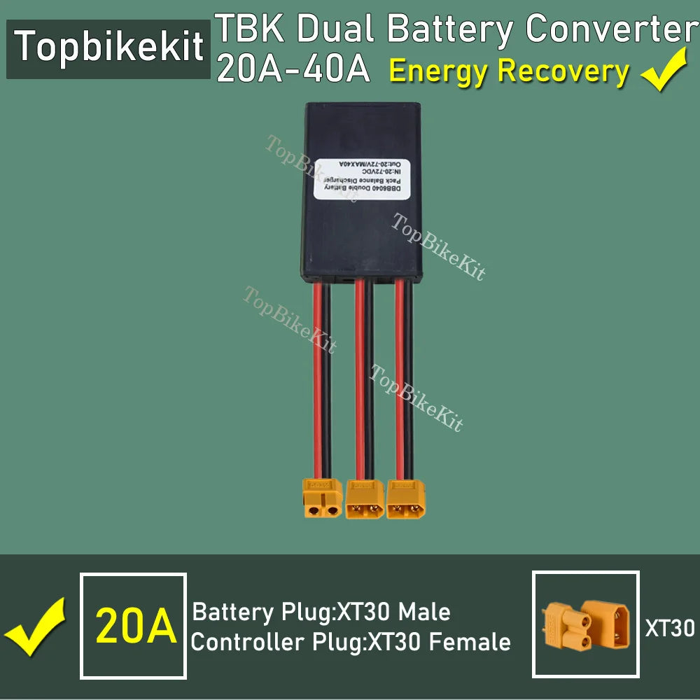 Ebike Dual Battery Discharge Converter Connection Adapter Switcher 20-100V 20A/30/40A/80A/120A Double Battery Balanced Discharge