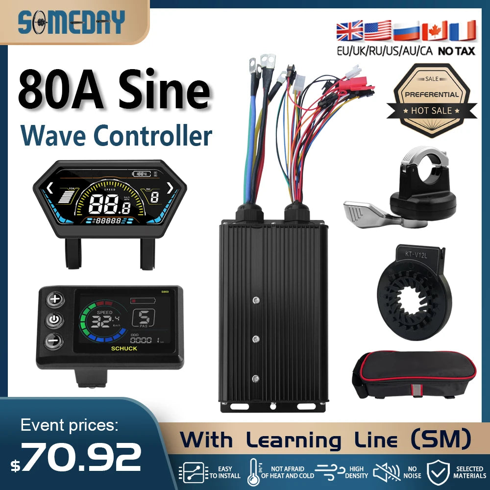 48-72V 80A 3000W/5000W electric bicycle controller Brushless Motor Dual Mode Controller Mode E-bike Controller Parts Accessories