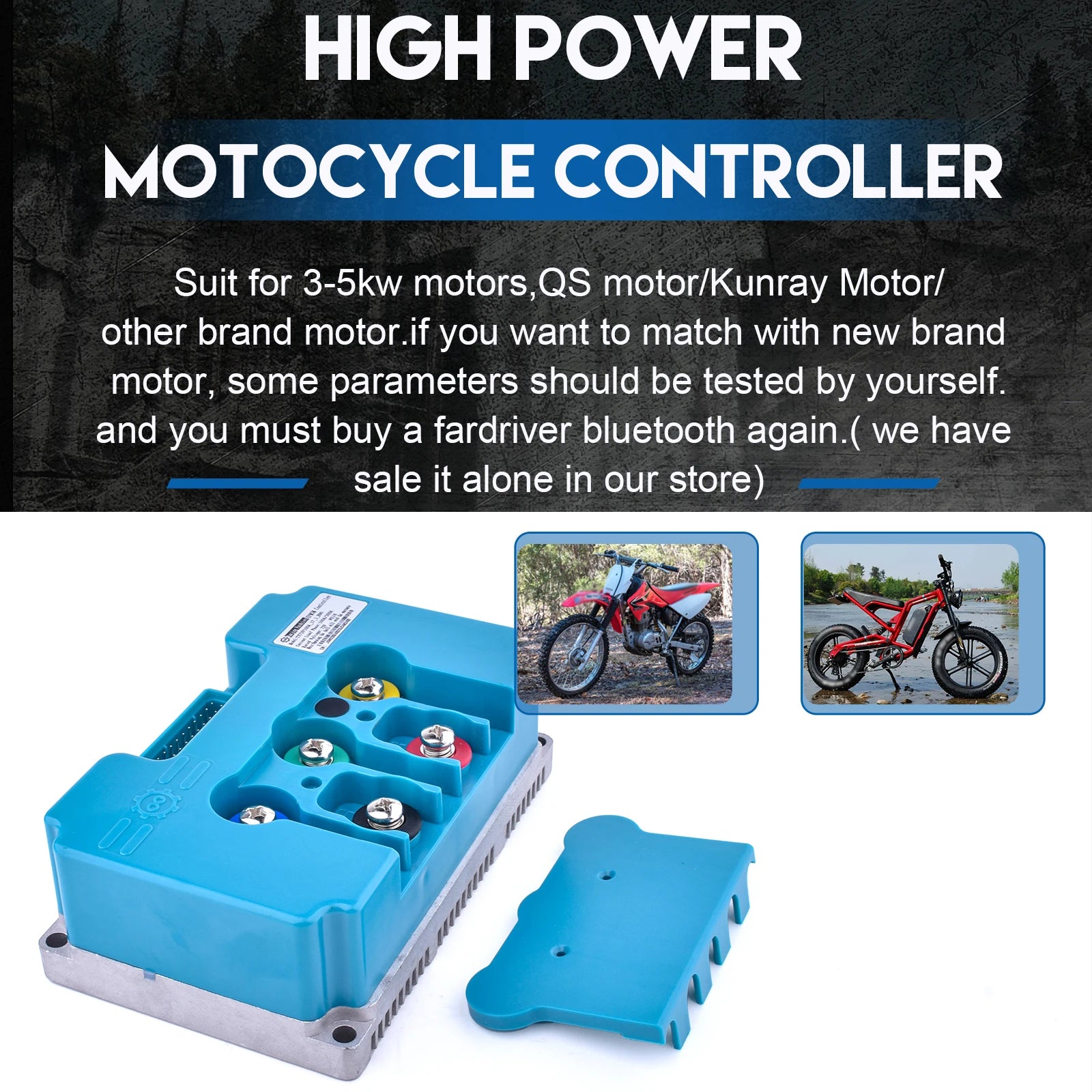 72V 5000W KR5V Parts Motorcycle Accessories 100A Brushless Controller for Electric Bike Motorcycle Razor Programmable