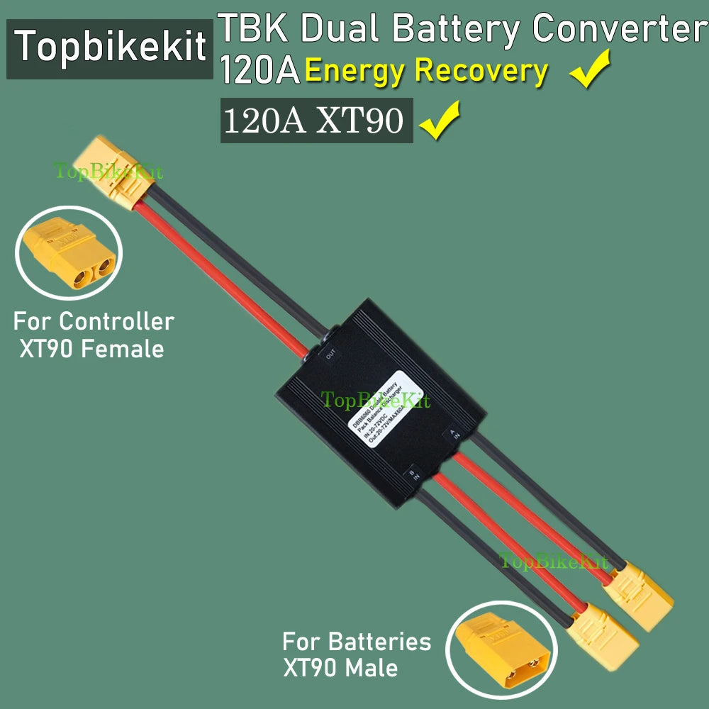 Ebike Dual Battery Discharge Converter Connection Adapter Switcher 20-100V 20A/30/40A/80A/120A Double Battery Balanced Discharge
