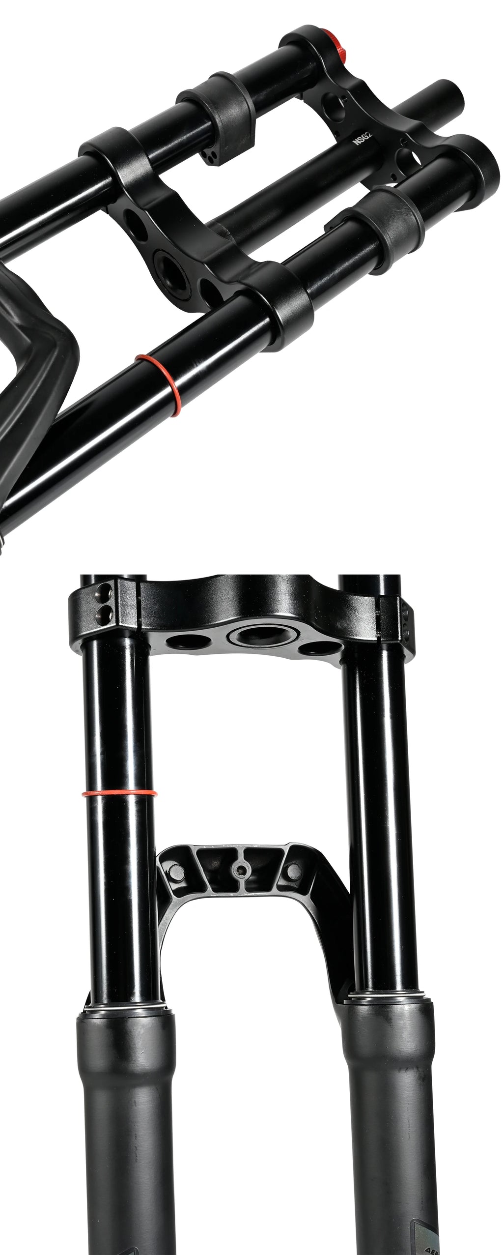 NanLio Double Shoulder Snow Front Fork 27.5inch / 29*2.5 inch MTB Fork 150mm Travel Air Supension Bike Fork E-bike Fork 15/9MM