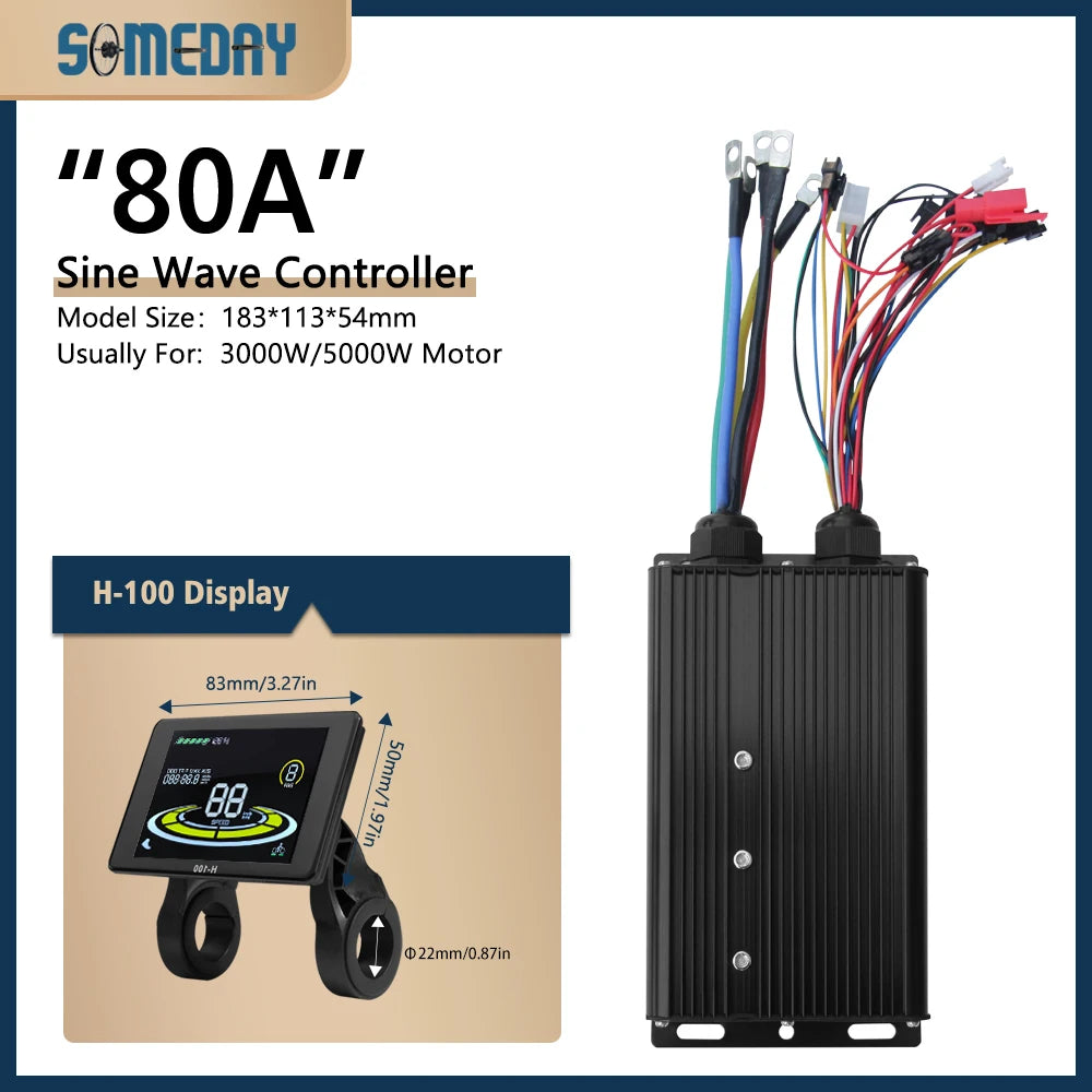 48-72V 80A 3000W/5000W electric bicycle controller Brushless Motor Dual Mode Controller Mode E-bike Controller Parts Accessories