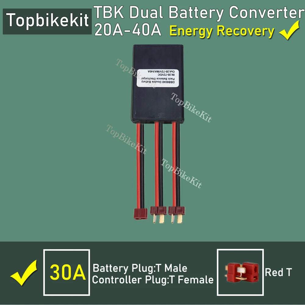 Ebike Dual Battery Discharge Converter Connection Adapter Switcher 20-100V 20A/30/40A/80A/120A Double Battery Balanced Discharge