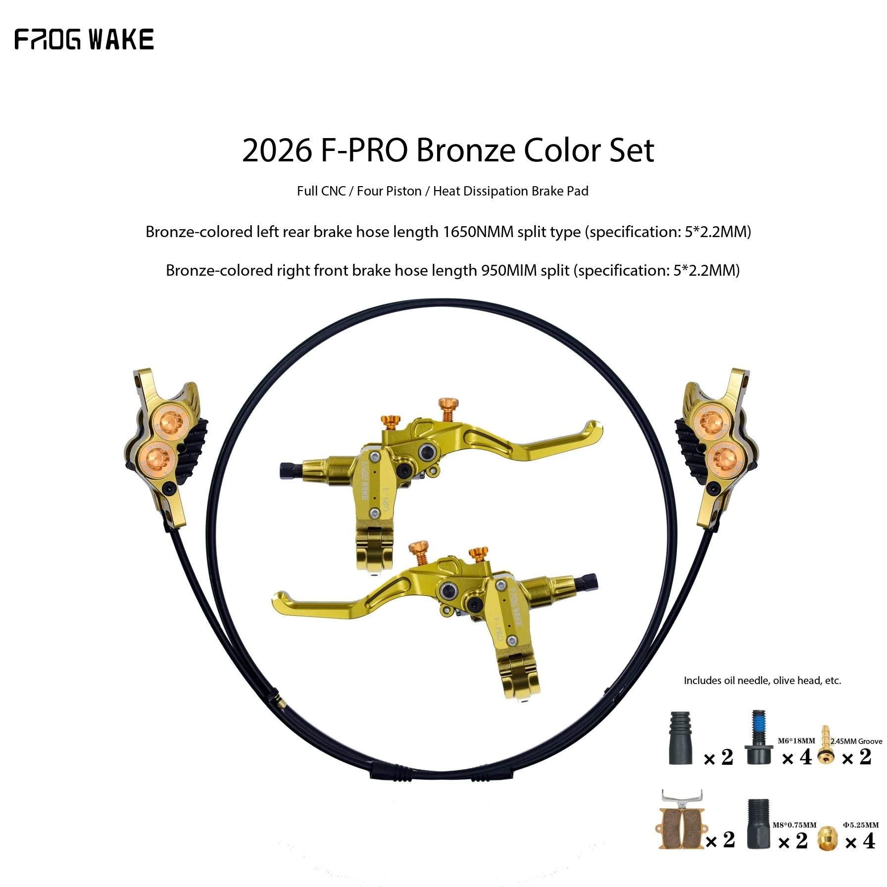 Frog F-PRO 4-Piston Hydraulic Brake DH Downhill for MTB & E-Bike