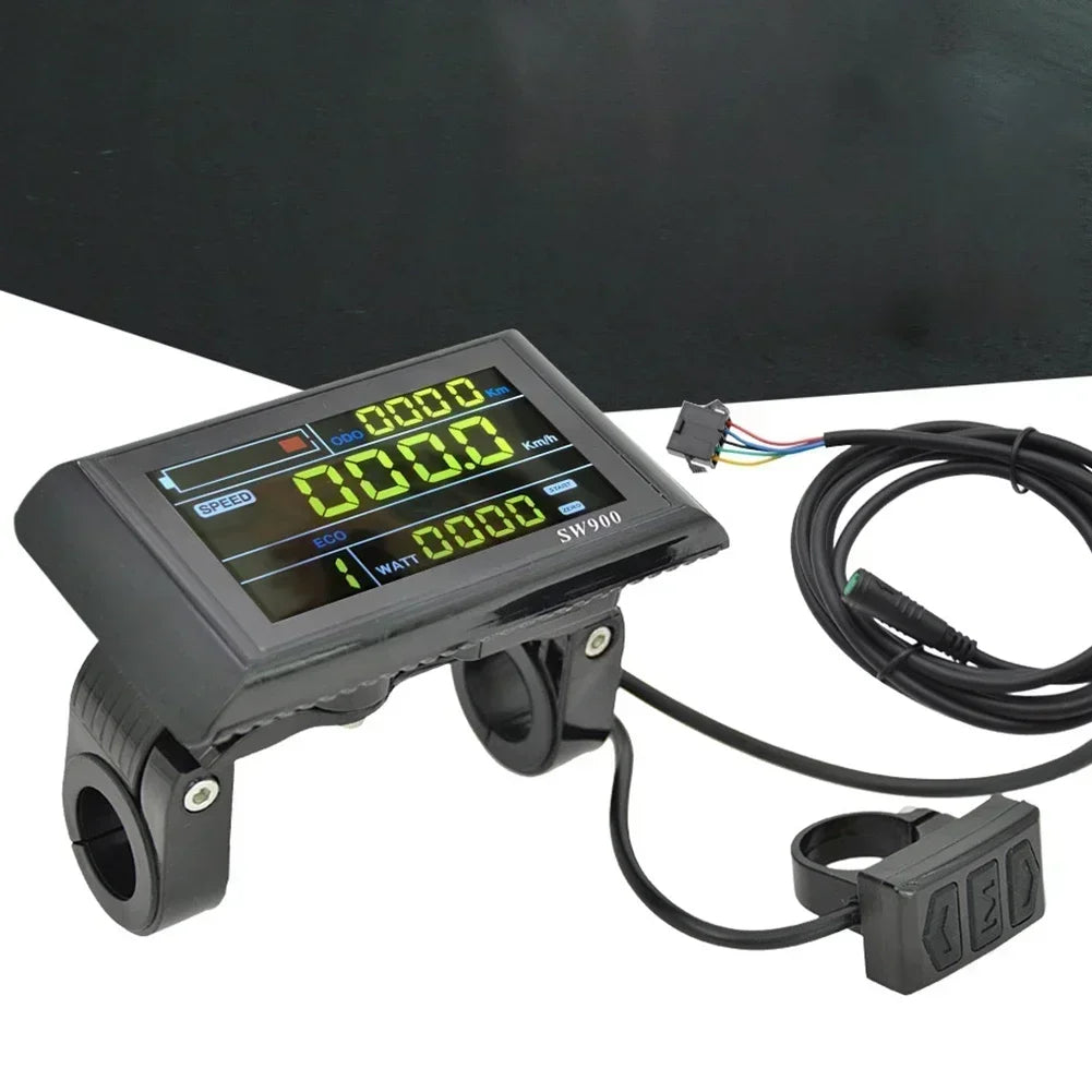 1 Set E-Bike SW900 LCD Colorful Display Control Panel 24-60V Electric Bicycle Scooter 5pin/6pin SM Plug Bicycle Accessories
