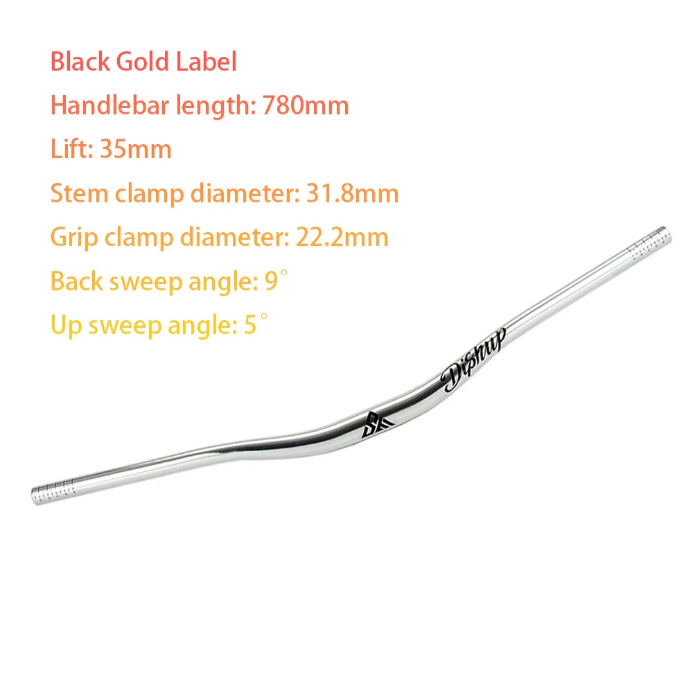 DISRUP 780/800mm Mountain Bike Handlebar, 31.8/35mm Diameter, Aluminum Alloy Handlebar for Downhill Biking and Off-Road Trails