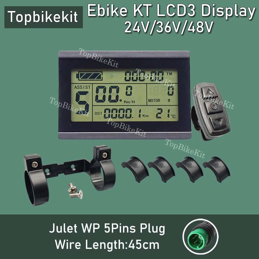 Ebike KT Display LCD8H Meter Display LED890 LED900S LCD3/4/5/8/9/10H/11 LCD Display+Julet 5pins WP Plug /SM Plug