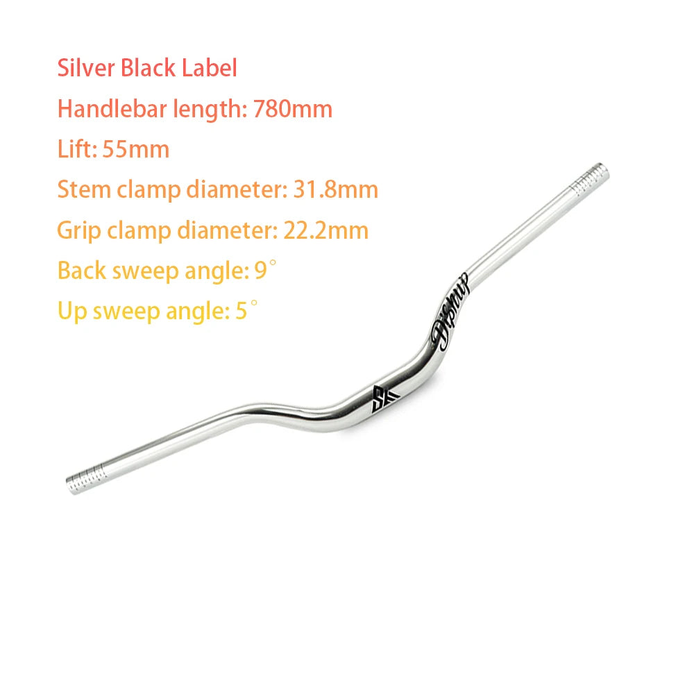DISRUP 780/800mm Mountain Bike Handlebar, 31.8/35mm Diameter, Aluminum Alloy Handlebar for Downhill Biking and Off-Road Trails