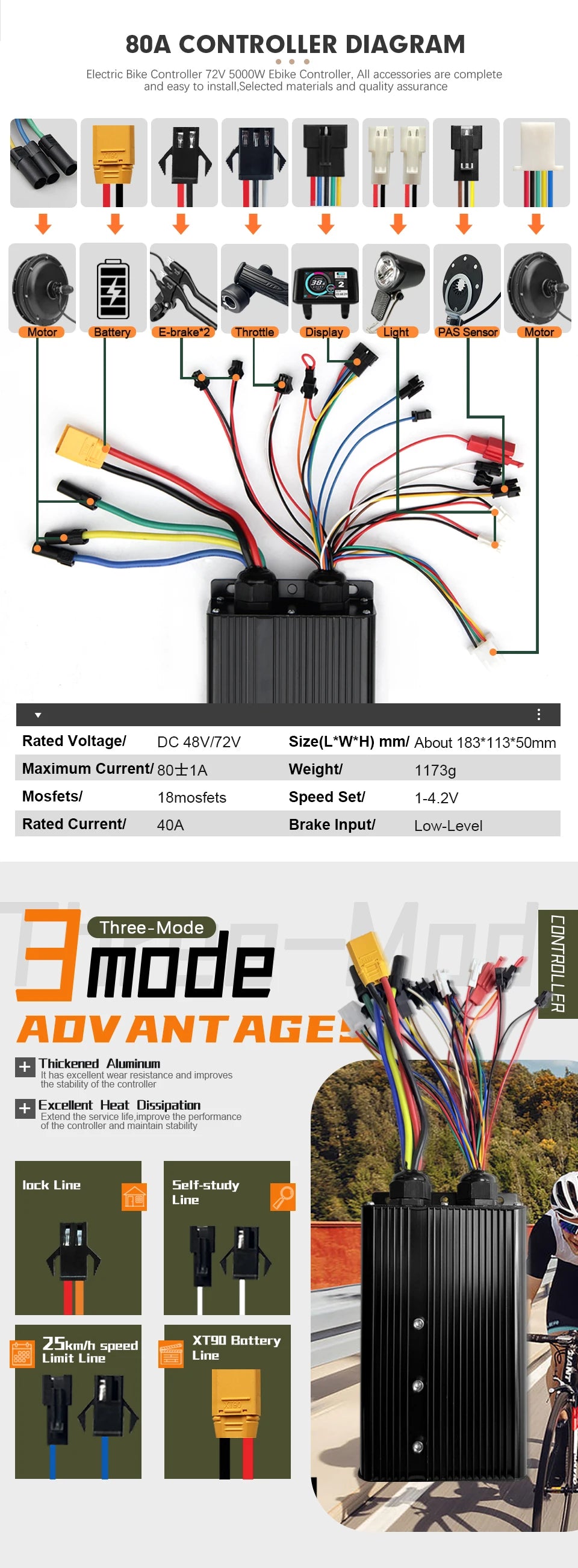 MTX Ebike Conversion Kit 72V 5000W Brushless Rear Rotate Hub Motor Wheel Dropout 150mm for Electric Bike Conversion Kit 27.5inch
