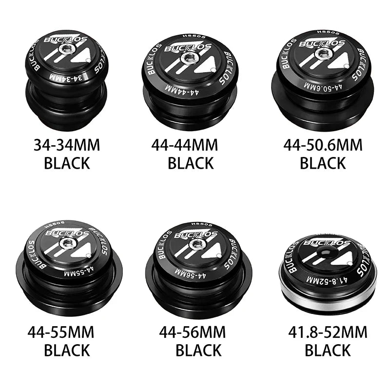 BUCKLOS Bike Headset 1-1/8" Sealed Bearing Aluminum Alloy MTB Bicycle Bowl Set Headset 34/44/50.6/52/55/56mm Fork Cycling Parts