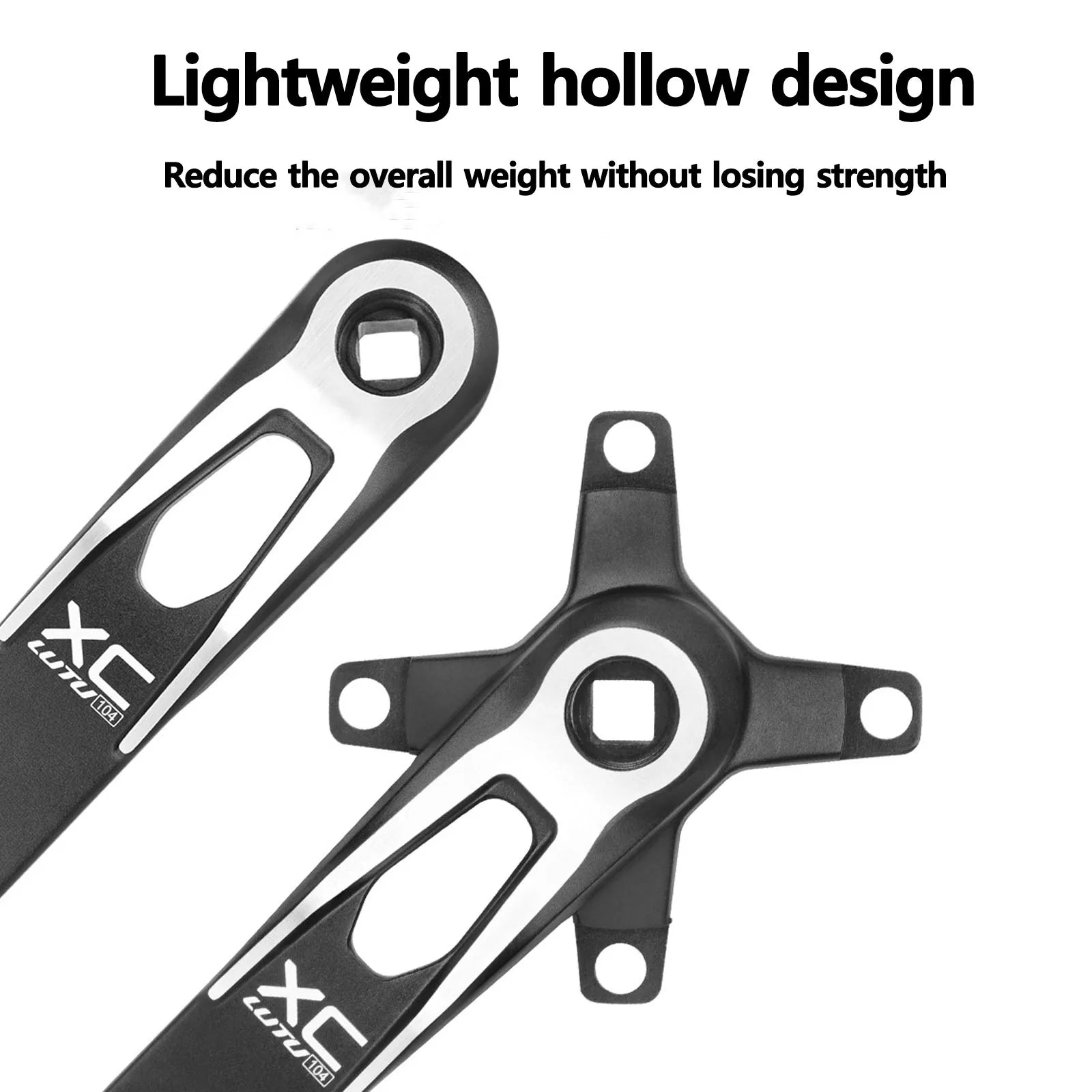 Square taper crank set 104 bcd 24mm bicycle connecting rods 170mm lightweight crank arm Monoplate cranks single speed crankset