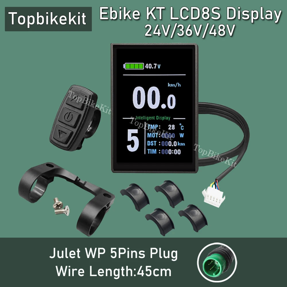 Ebike KT Display LCD8H Meter Display LED890 LED900S LCD3/4/5/8/9/10H/11 LCD Display+Julet 5pins WP Plug /SM Plug