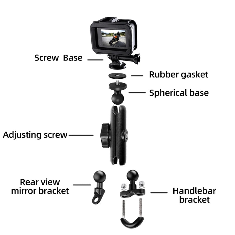 Bicycle Handlebar Mount Motorcycle Holder For Gopro Hero 13 12 11 10 9 8 SJCAM SJ4000 AKASO X5 insta360 DJI Osmo Action Camera
