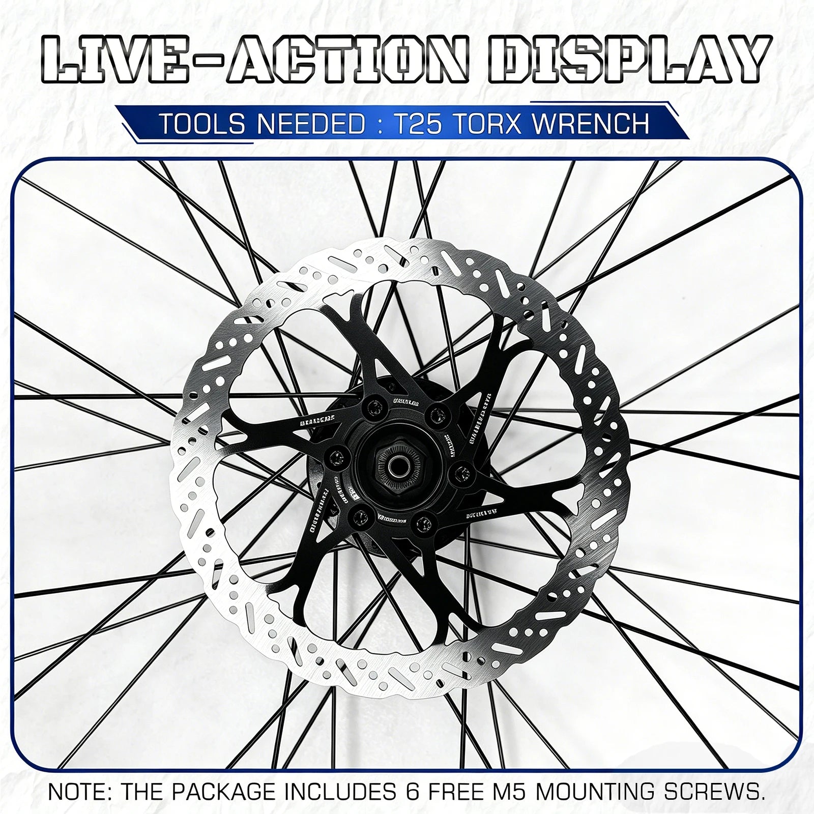 BUCKLOS 140/160/180/203mm Bike Brake Disc Stainless Steel Bicycle Brake Rotors Road MTB Bike Rotor 6-Bolt Cycling Disc