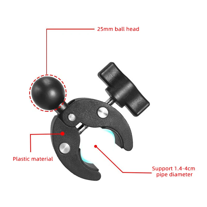 1 inch Ball Head Adapter Mount Base Motorcycle Handlebar Rearview Mirror Bracket for DJI GoPro Insta360 Action Camera Accessory