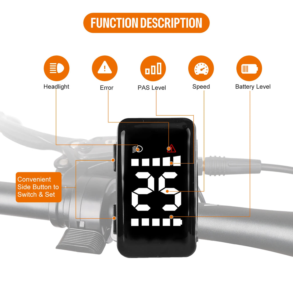 BAFANG Mini DZ40 Display 24/36/48V Ebike Intelligent LCD Screen 5PIN Female Waterproof for BAFANG BBS02B BBS01B BBSHD Mid Motor