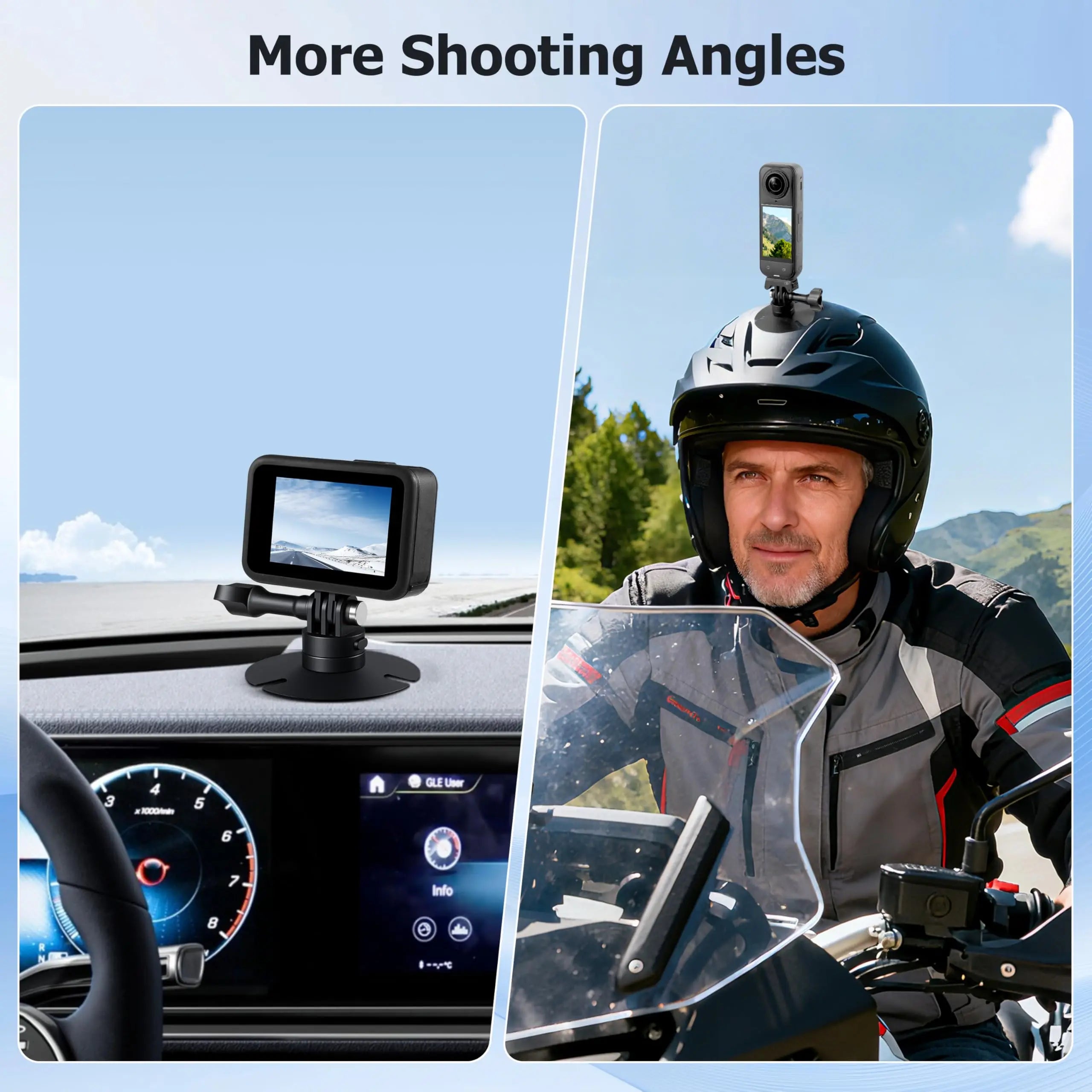Flexible Adhesive Helmet Mount for DJI Osmo Action 6 5 pro 4 Nano for Insta360 X5/X4 GO Ultra Action Camera Snowboard Surfboard