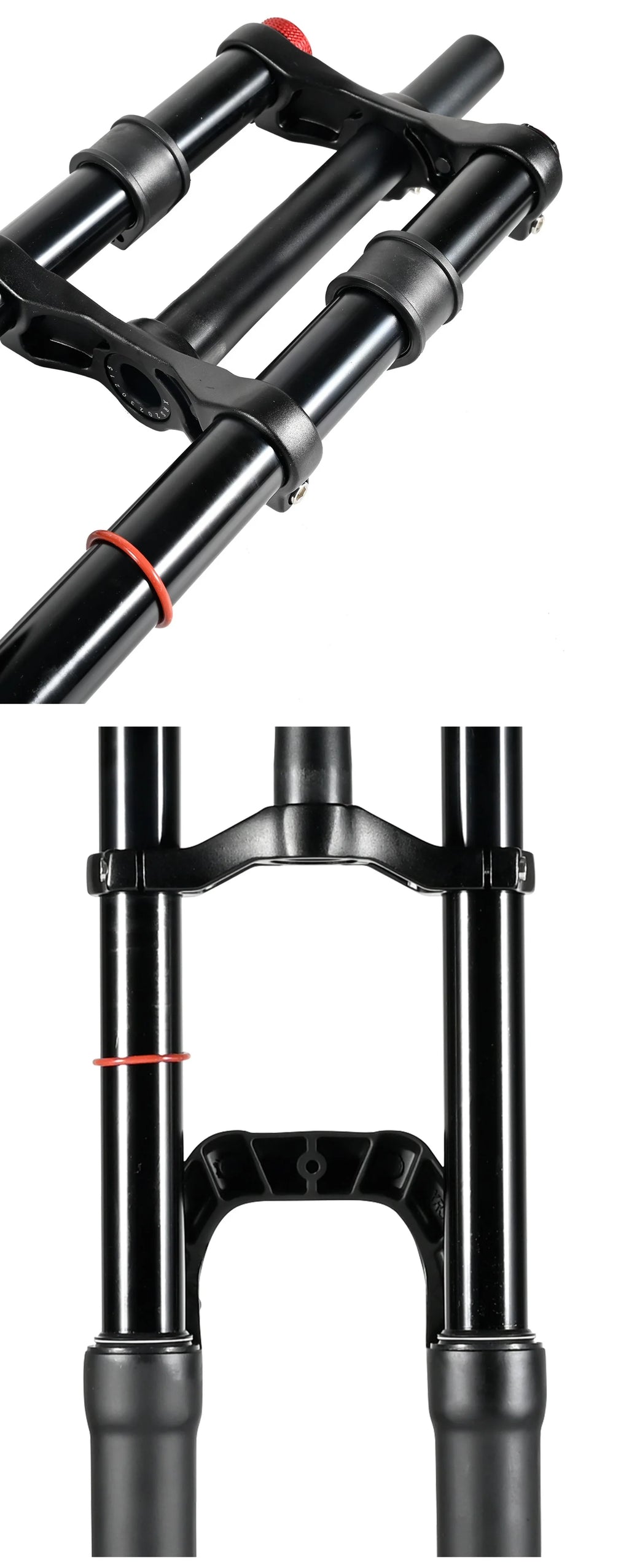 NanLio Double Shoulder Snow Front Fork 27.5inch / 29*2.5 inch MTB Fork 150mm Travel Air Supension Bike Fork E-bike Fork 15/9MM