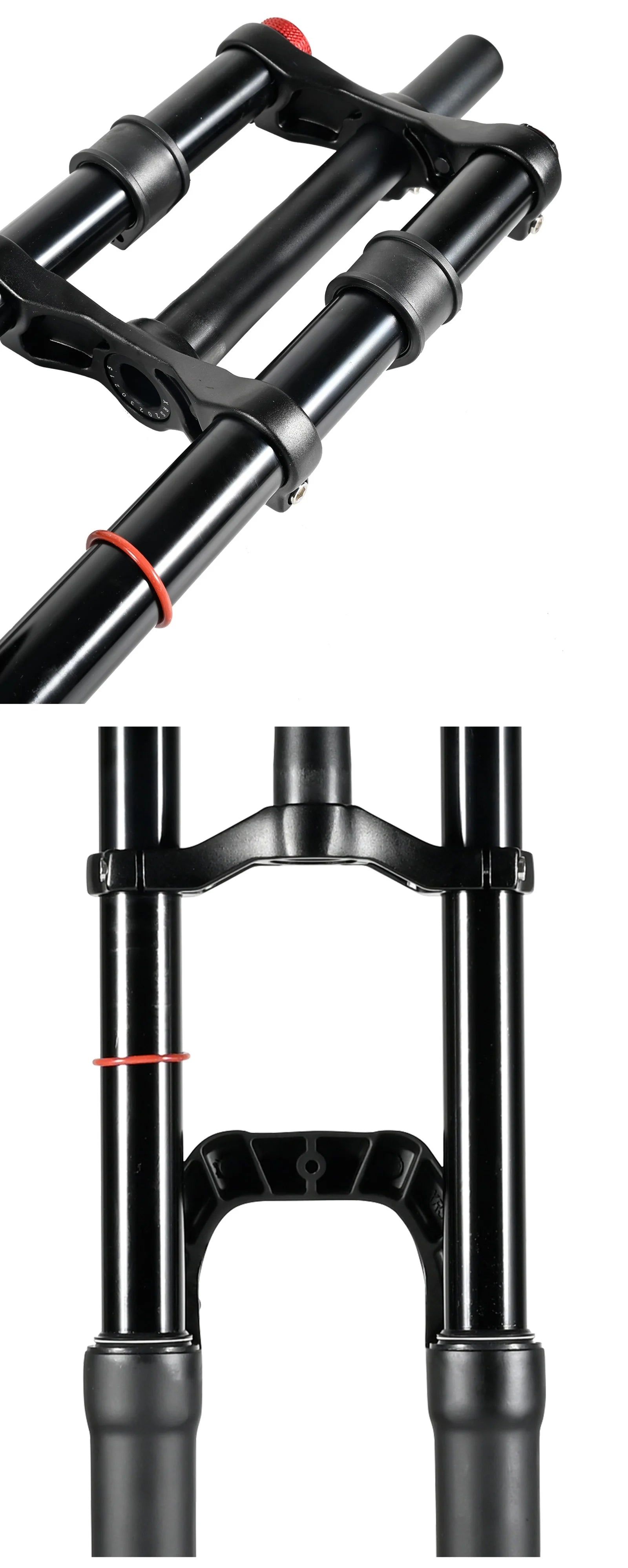 NanLio Double Shoulder Snow Front Fork 27.5inch / 29*2.5 inch MTB Fork 150mm Travel Air Supension Bike Fork E-bike Fork 15/9MM