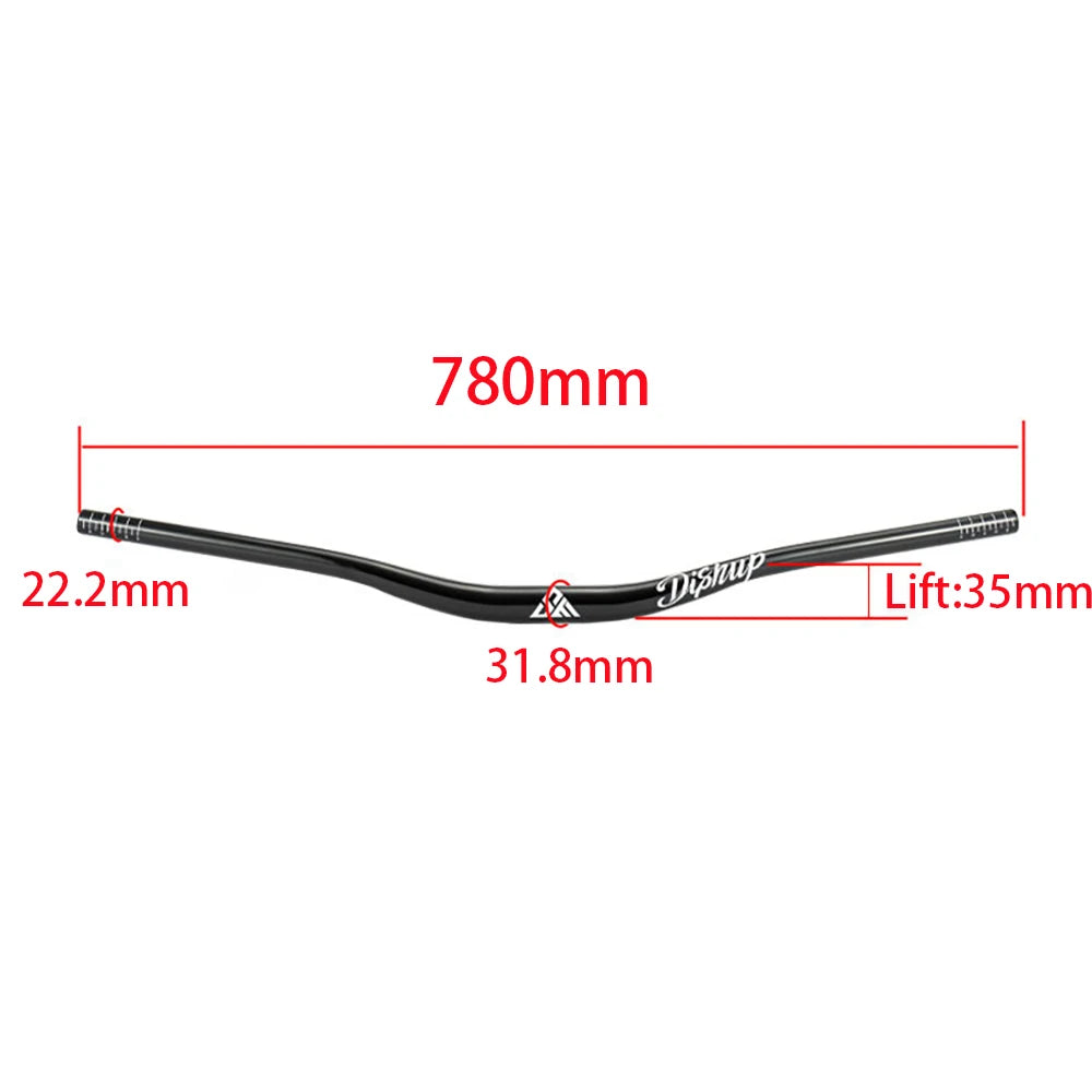 DISRUP 780/800mm Mountain Bike Handlebar, 31.8/35mm Diameter, Aluminum Alloy Handlebar for Downhill Biking and Off-Road Trails