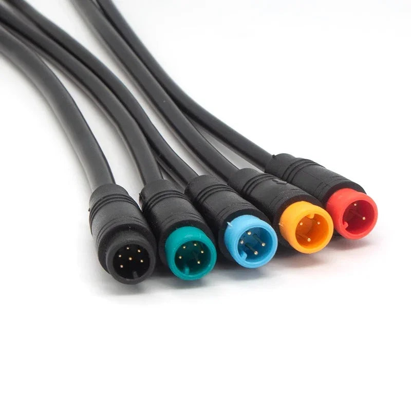 5/20/100Pcs Julet M6 M8 Waterproof Electric Bicycle Butt Joint Plug Male Female Ebike 4 Pin Display Cable Connector Wire 20cm