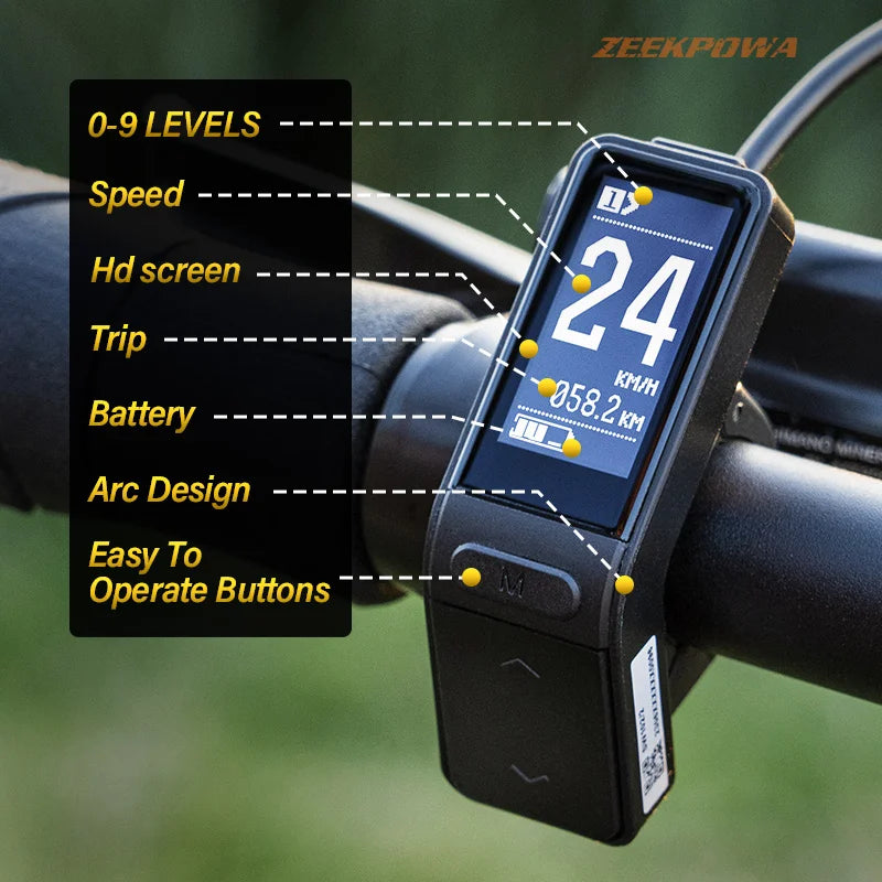 Electric Bike LCD Display SW102 for Bafang Mid Drive Motor BBS01 BBS02B BBSHD Conversion Mid Motor  UART Protocol 5PIN Female