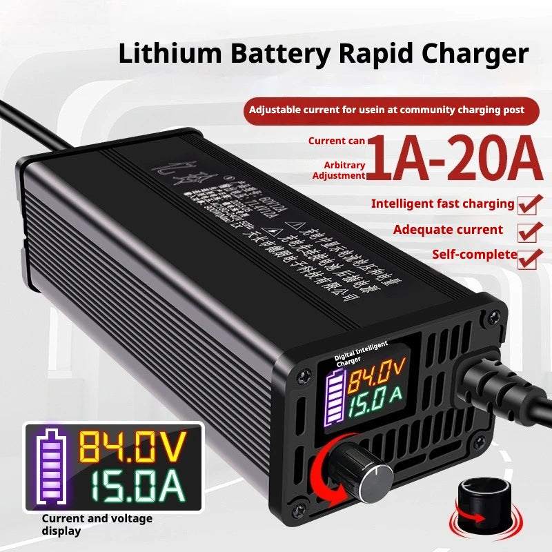 10A 15A 24V 48V 58.4V 72V 60V 84V Li-ion Lifepo4 Lithium Battery Charger Curren Adjust 13S 54.6V Fast Charge 8S 16S 20S 24S part