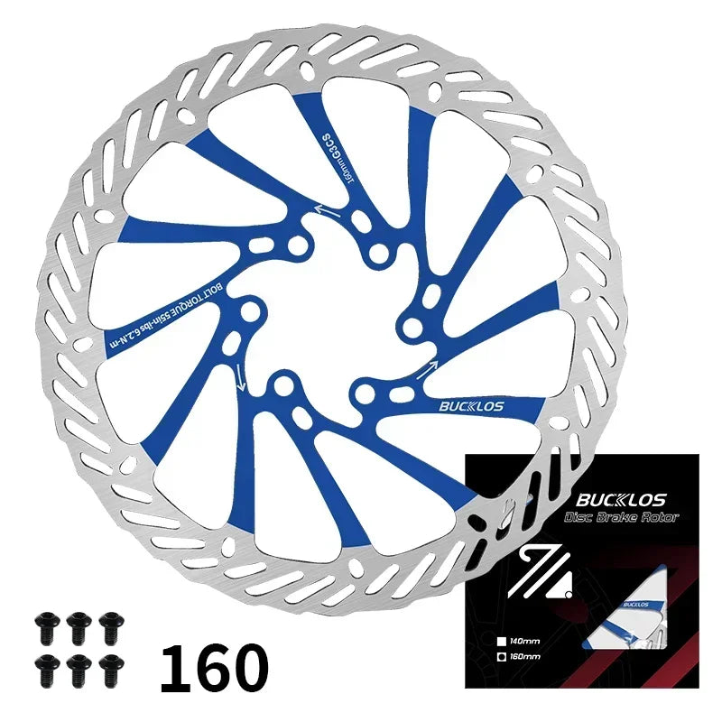 BUCKLOS Ultralight MTB Bike Hydraulic Disc Brake Rotor 160/180/203mm Mountain Road Racing Bicycle Brake Disc with 6 Free Bolts