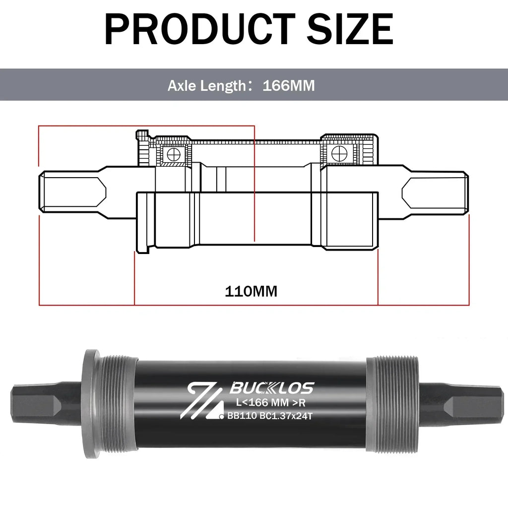 BUCKLOS Bike Bottom Bracket Square Hole Road Mountain Bike E-Bike Crank BB BB68 BB80 BB90 BB100 BB110 BB120 MTB Crankset Parts